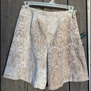 Shorts CDG Skirt Vintage Retro High Waist Paisley Damask Gold Cream Size Small